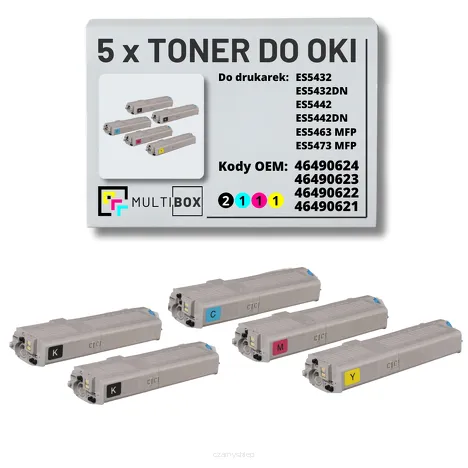 Toner do OKI ES5432 ES5463 5-pak black/cyan/magenta/yellow zamiennik Multibox