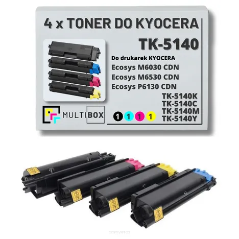 4-pak Toner do KYOCERA TK5140 ECOSYS M6030 M6530 - P6130 7,0K/3x5,0K CMYK Multibox zamiennik