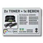 3-PAK Multibox 2x Toner + 1x Bęben do LEXMARK MS521 MS621 MS622 MX521 MX522 MX622 56F2U00 56F0ZA0 2x25.0K/60.0K zamiennik - 2