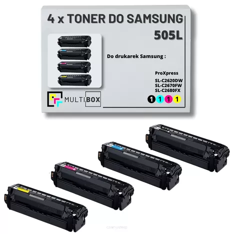 4-pak Toner do SAMSUNG 505L ProXpress SL-C2620 SL-C2670 6K/3.5K CMYK Multibox zamiennik