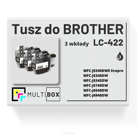 Tusz do BROTHER LC-422BK 3-pak black zamiennik Multibox