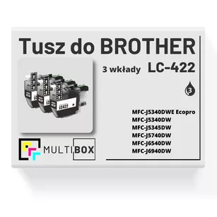 Tusz do BROTHER LC422BK 3-pak black zamiennik Multibox