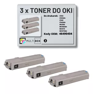 Toner do OKI C532 MC563 46490404 3-pak black zamiennik Multibox