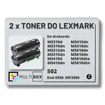 2-PAK Multibox Toner do LEXMARK MS310 MS410 MS510 502 50F2000 2x1.5K zamiennik - 2