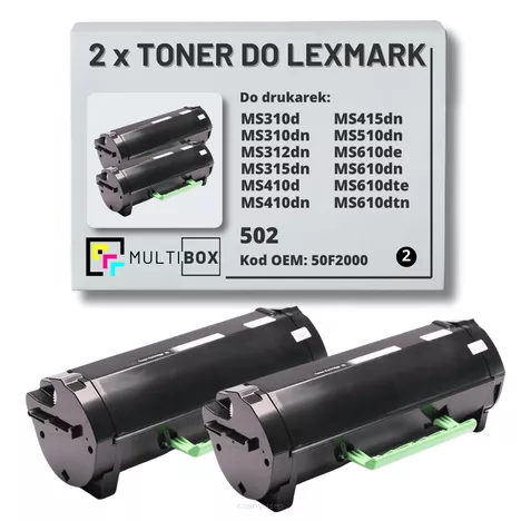 2-pak Toner do LEXMARK MS310 MS410 MS510 502 50F2000 2x1.5K Multibox zamiennik