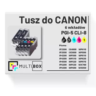 Tusz do CANON PGI5 CLI8 6-pak black pigment / black / cyan / magenta / yellow zamiennik Multibox