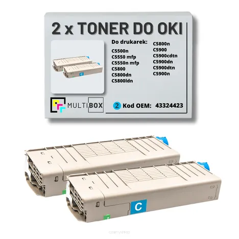 2-PAK Multibox Toner do OKI C5800 C5900 43324423 cyan zamiennik