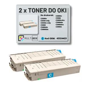 2-PAK Multibox Toner do OKI C5800 C5900 43324423 cyan zamiennik
