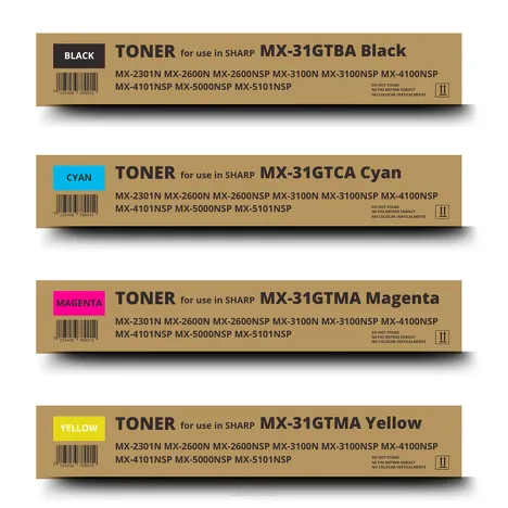 4 x Toner do Sharp MX-31GTBA MX-31GTCA MX-31GTMA MX-31GTYA CMYK zamiennik