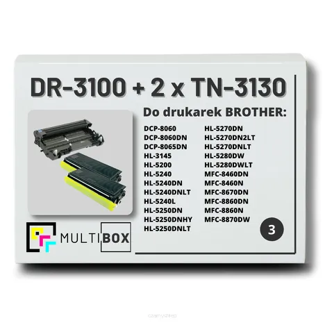 2x Toner do BROTHER TN-3130 + 1x Bęben DR-3100 3-pak Multibox zamiennik