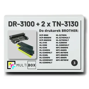2x Toner do BROTHER TN-3130 + 1x Bęben DR-3100 3-pak Multibox zamiennik