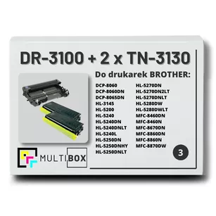 2x Toner do BROTHER TN3130 + 1x Bęben DR3100 3-pak Multibox zamiennik