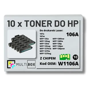 10-PAK Multibox Toner do HP W1106A Laser 106A 107a 135a 137wg 138fw zamiennik