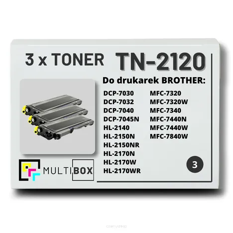 3-PAK Multibox Toner do BROTHER TN2120 zamiennik