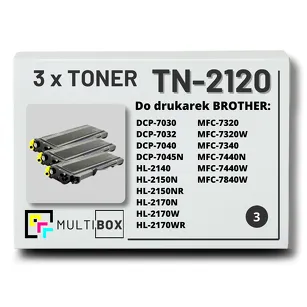 3-PAK Multibox Toner do BROTHER TN2120 zamiennik