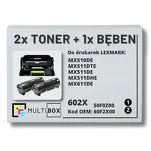 3-PAK Multibox 2x Toner + 1x Bęben do LEXMARK MX510 MX610 602X 60F2X00 50F0Z00 2x20.0K/60.0K zamiennik - 2