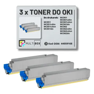 3-PAK Multibox Toner do OKI MC851 MC861 MC862 44059168 black zamiennik