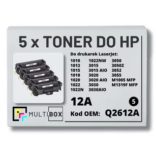 Toner do HP Q2612A 12A 1010 1012 5-pak zamiennik Multibox