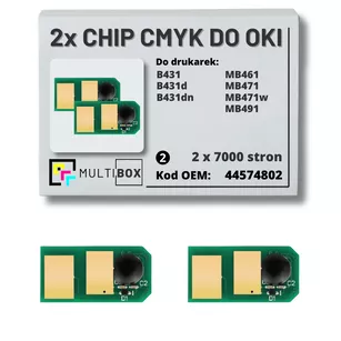 2-pak zestaw Chipów do OKI B431 MB461 MB471 MB491 44574802 2x7,0K Multibox