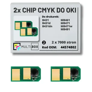 2-PAK Multibox zestaw Chipów do OKI B431 MB461 MB471 MB491 44574802 2x7,0K