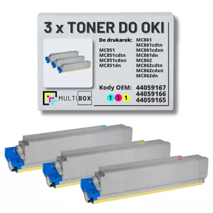 Toner do OKI MC851 MC861 MC862 3-pak cyan/magenta/yellow zamiennik Multibox