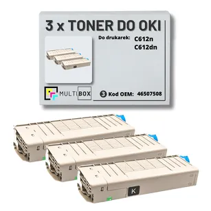 3-PAK Multibox Toner do OKI C612 46507508 black zamiennik