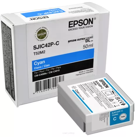 EPSON tusz SJIC42PC SJIC42P-C C13T52M240 oryginalny cyan 50ml