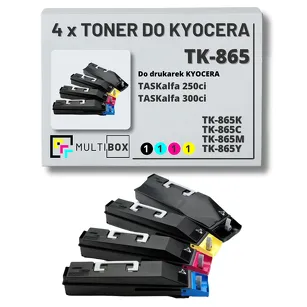 4-pak Toner do KYOCERA TK865 TASKALFA 250 300 20,0K/3x12,0K CMYK Multibox zamiennik