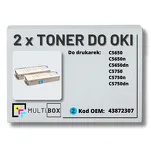 2-PAK Multibox Toner do OKI C5650 C5750 43872307 cyan zamiennik - 2