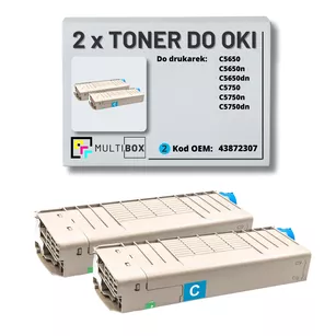 Toner do OKI C5650 C5750 43872307 2-pak cyan zamiennik Multibox