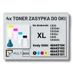4-PAK Multibox Tonery zasypki do OKI C833 C843 XL 4x10,0K - 2