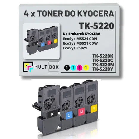 4-PAK Multibox Toner do KYOCERA TK5220 ECOSYS M5521 P5021 4x1,2K CMYK zamiennik