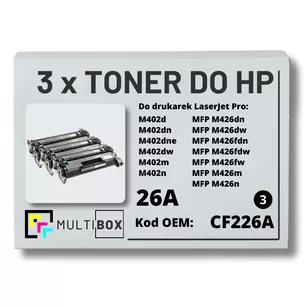 Toner do HP CF226A 26A M402 M426 3-pak Zamiennik Multibox