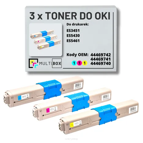 Toner do OKI ES3451 ES5430 ES5461 3-pak cyan/magenta/yellow zamiennik Multibox