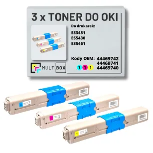 3-PAK Multibox Toner do OKI ES3451 ES5430 ES5461 cyan/magenta/yellow zamiennik