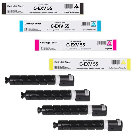 4 X toner do Canon CEXV55 2182C002 2183C002 2184C002 2185C002 iRC256i iRC356i DXC257i DXC357i CMYK zamiennik