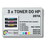 3-PAK Multibox Toner do HP 207A CMY W2211A W2212A W2213A zamiennik BEZ CHIPA - 2