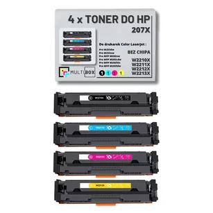 Toner do HP 207X 4-pak CMYK W2210X W2211X W2212X W2213X zamiennik Multibox BEZ CHIPA