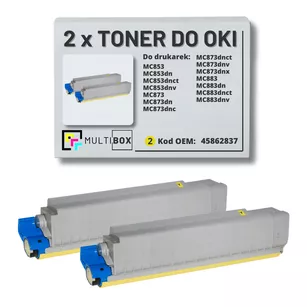 Toner do OKI MC853 MC873 45862837 2-pak yellow zamiennik Multibox