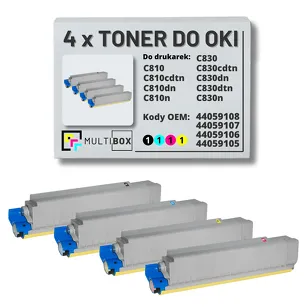 Toner do OKI C810 C830 4-pak black/cyan/magenta/yellow zamiennik Multibox