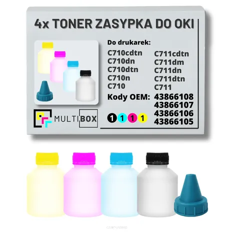 4-PAK Multibox Tonery zasypki do OKI C710 C711 4x11,5K
