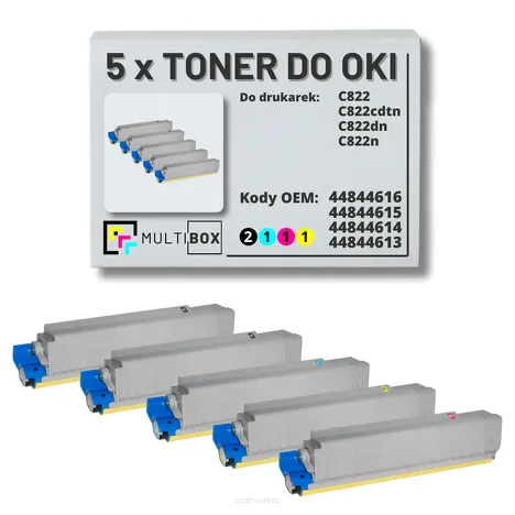 Toner do OKI C822 5-pak black/cyan/magenta/yellow zamiennik Multibox