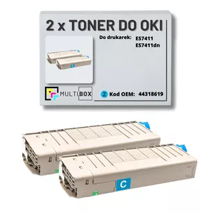 Toner do OKI ES7411 44318619 2-pak cyan zamiennik Multibox