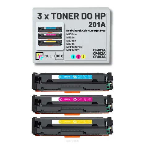 3-PAK Multibox Toner do HP 201A CMY CF401A CF402A CF403A zamiennik