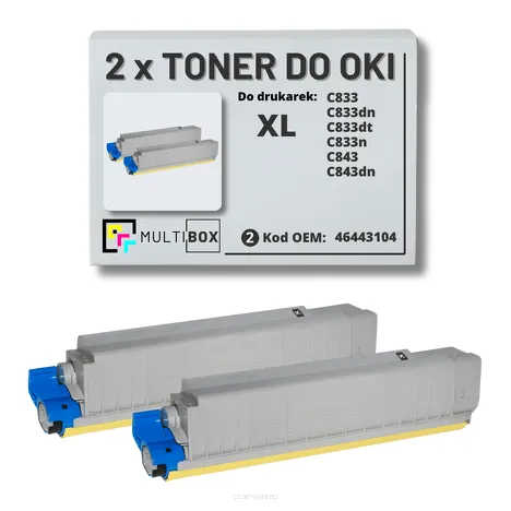 2-PAK Multibox Toner do OKI C833 C843 46443104 XL black zamiennik