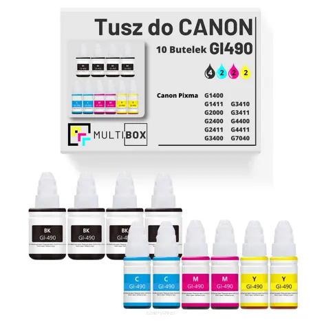 Tusz do CANON GI-490 10-pak black / cyan / magenta / yellow zamiennik Multibox