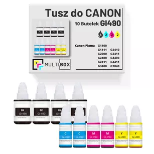 Tusz do CANON GI490 10-pak black / cyan / magenta / yellow zamiennik Multibox