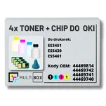 4-PAK Multibox Tonery + chipy do OKI ES5430 ES3451 ES5461 4x5,0K - 2
