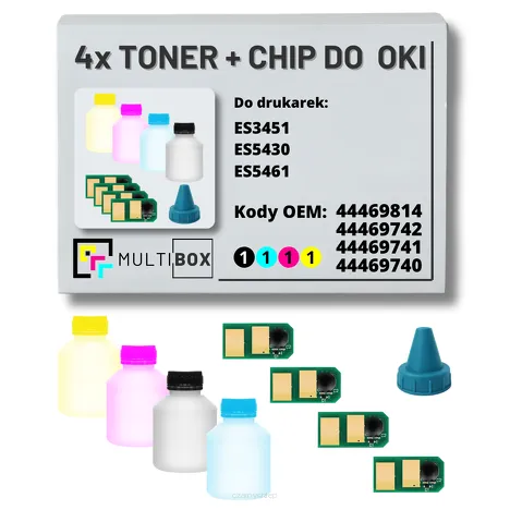 4-PAK Multibox Tonery + chipy do OKI ES5430 ES3451 ES5461 4x5,0K