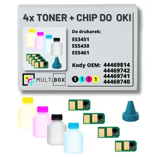 4-PAK Multibox Tonery + chipy do OKI ES5430 ES3451 ES5461 4x5,0K
